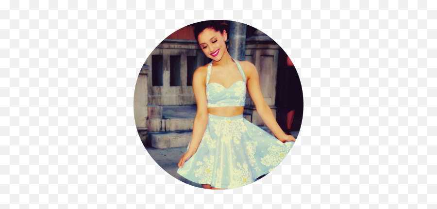 Ariana Grande Style Tumblrcom - Ariana Grande In White And Blue Dress Png,Lily Collins Icon Tumblr
