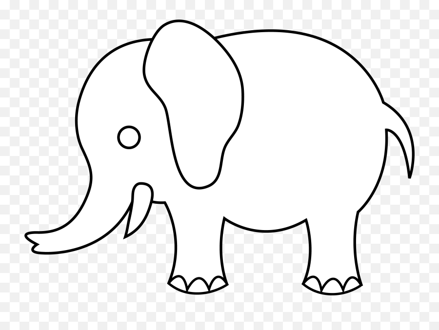 elephant black and white clipart
