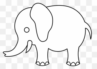 Elephants Clipart Easy Transparent Free For - Clipart Black And White png