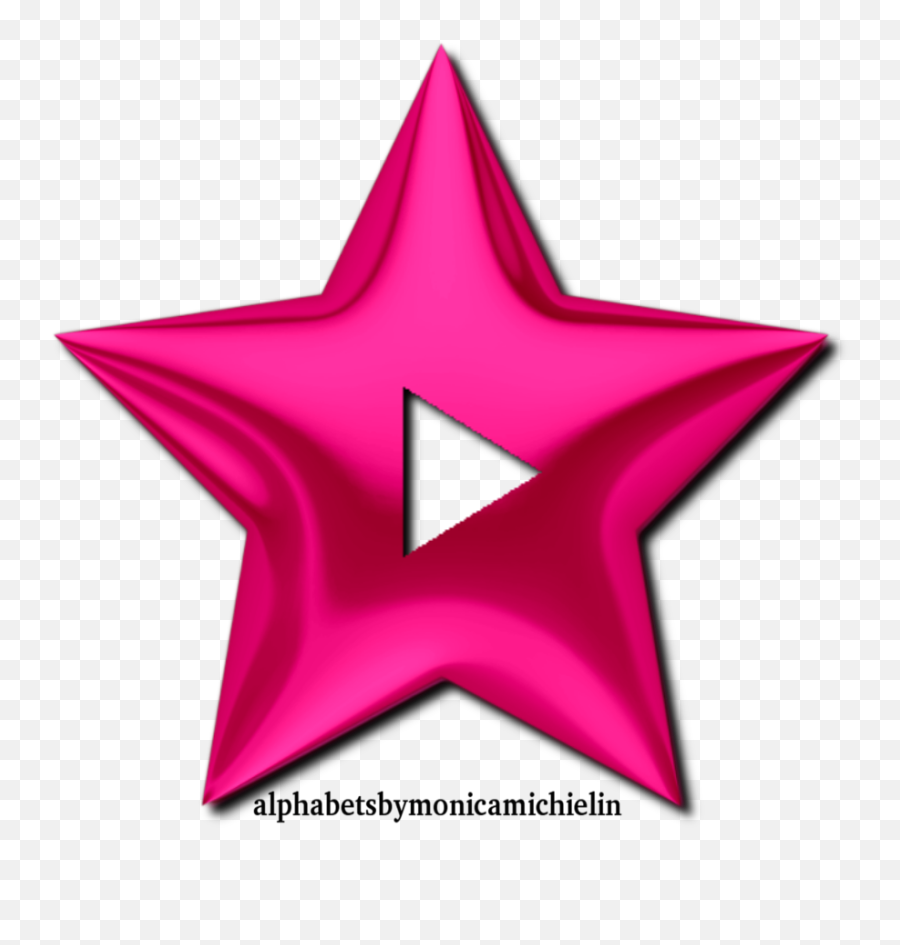 Monica Michielin Alphabets Pink Youtube Logo Alphabet And - Bright Stars Clip Art Png,Pink Youtube Icon