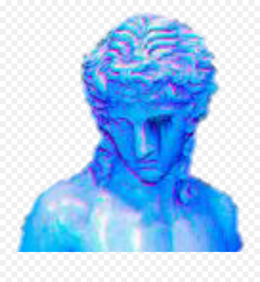 Download Hd Art Vaporwave Lofi Sculpture Angel Blue - Vaporwave Blue Aesthetic Png,Sculpture Png