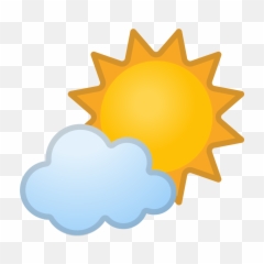 Sol Detrás De Una Nube Pequeña Emoji - Sun And Cloud Png,Nube Png