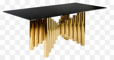 Kanika Rectangular Gold Dining Table Glass Round - Table Png,Dining Table Png