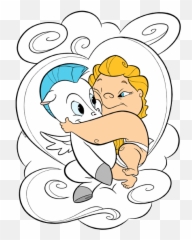 Baby Hercules And Pegasus Clip Art - png