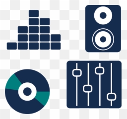 Vector Image Of Set Blue Music Icons Free Svg - Ecualizador Png