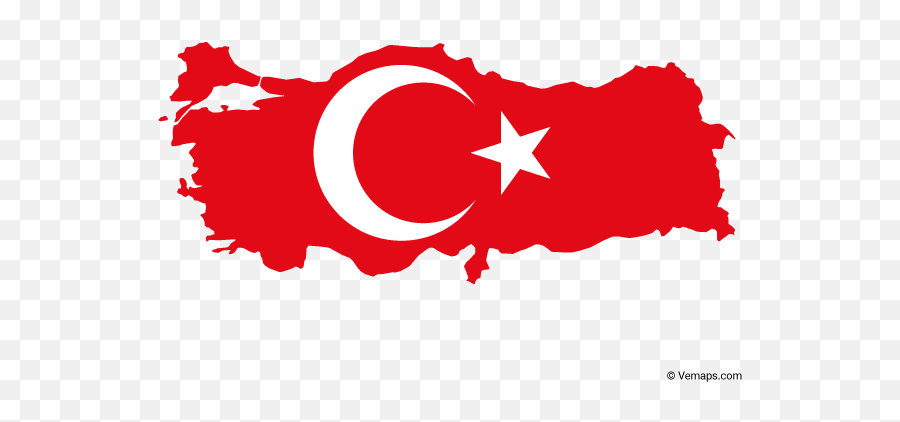 Turkey Flag Map Vector - Turkey Map Flag Png,Turkey Flag Png