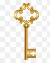 Transparent Background Gold Key Clipart - png
