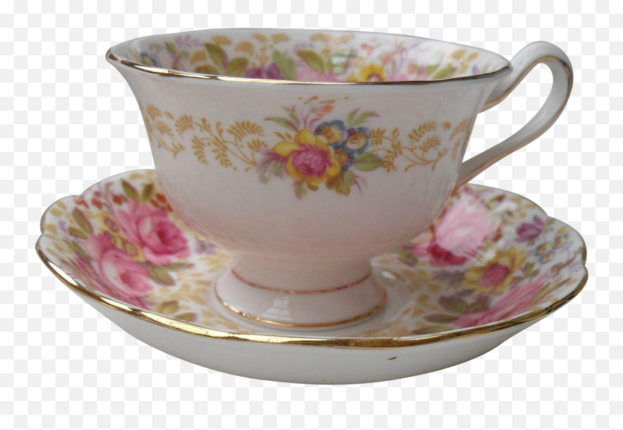 Beautiful Footed Royal Albert Serena Pattern Avon - Beautiful Teacup Png,Teacup Png
