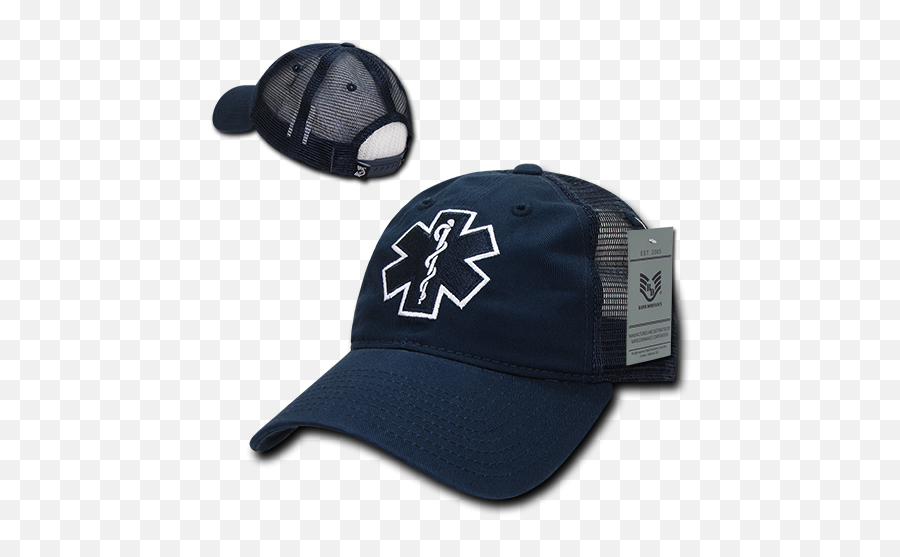 Emt Cross Trucker Hat Relaxed Mesh Baseball Cap Paramedic Star Of Life - Rapid Dominance S79 Emt Hat Png,Star Of Life Logo