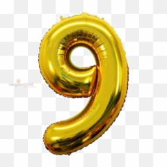 9 Number Png Image Arts - 9 Gold Balloon Png,Gold Balloon Png