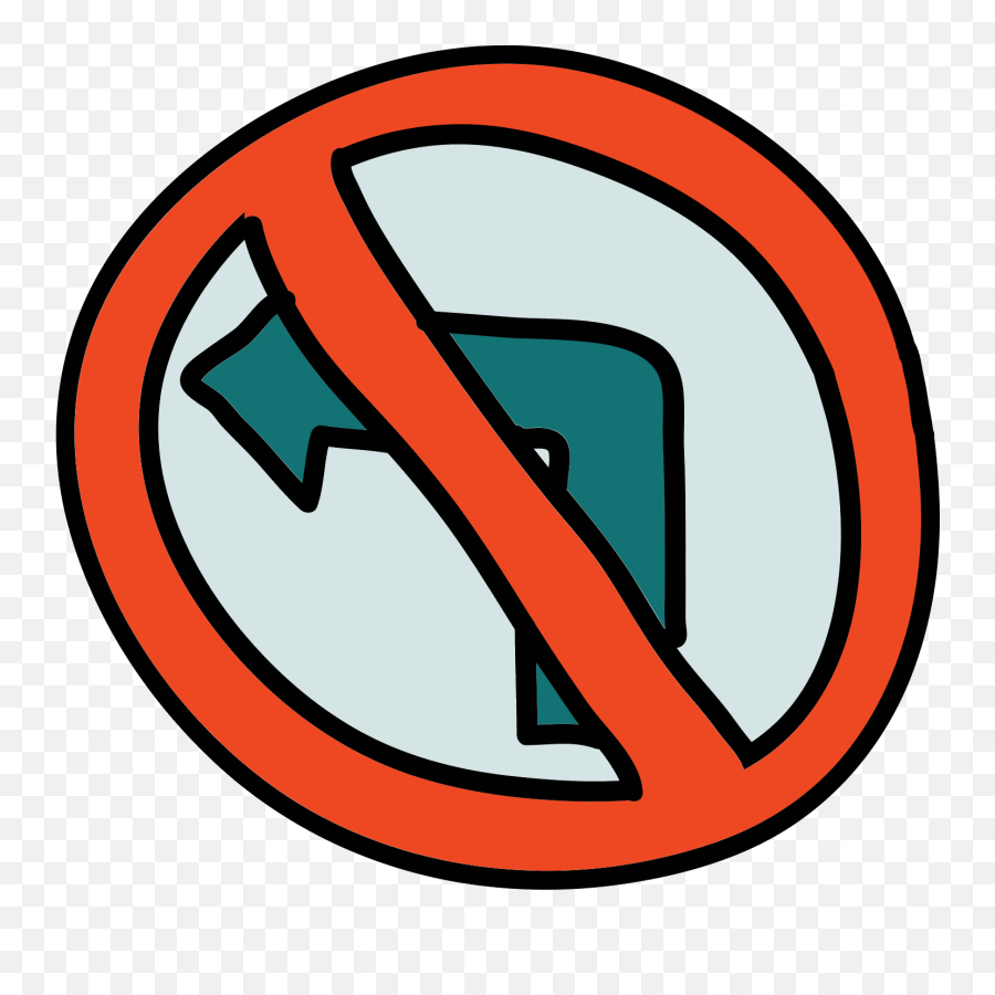 No Turn Road Sign Icon - Language Png,Road Sign Icon