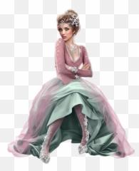 Download Tubes Femmes Shamrock Png - Girl In Gown Png Sitting,Tubes Png