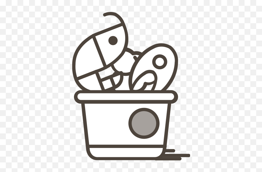 Asian Food Bowl Prawn Fish Free - Milk Tea Line Art Png,Fish Bowl Icon