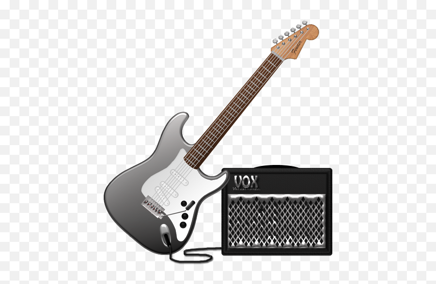 Silver Guitar With Amp Icon Png - Electric Guitar And Amp Clipart,Guitar Folder Icon