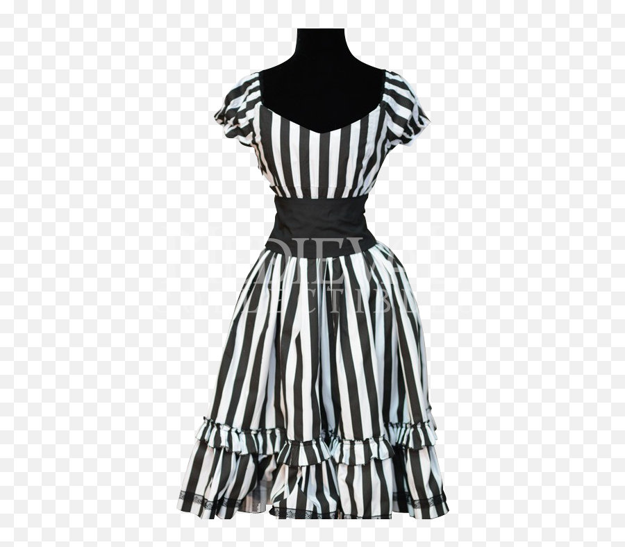 Download Striped Dress Transparent Image Hq Png In - Black And White Striped Dress Clipart,Dresses Png