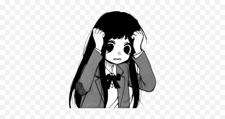 Women Stress Png All - Sad Anime Girl Crying,Women Hair Png