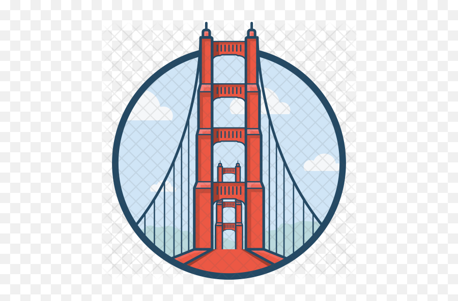 Golden Gate Bridge Icon Of Colored - San Francisco Golden Gate Bridge Icon Png,Golden Gate Bridge Png