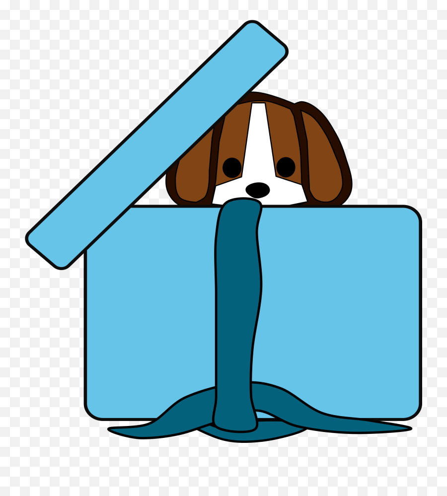 Clipart Present Puppy Transparent - Puppy In A Box Clipart Png,Puppy Clipart Png