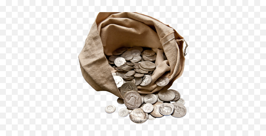 90 Junk Silver Coins - 1000 Face Value Bag Junk Silver Png,Silver Coin Png