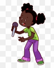 Micrófono Africana Americana De Dibujos Animados Clip - African Children Singing Clipart Png,American Girl Png
