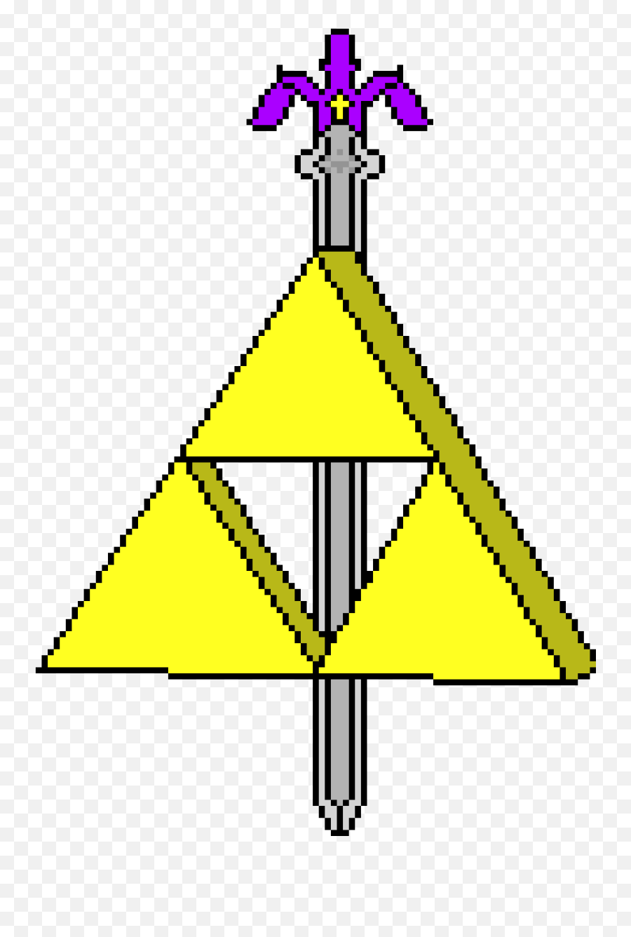 Triforce And Master Sword Pixel Art Maker - Cross Png,Triforce Transparent