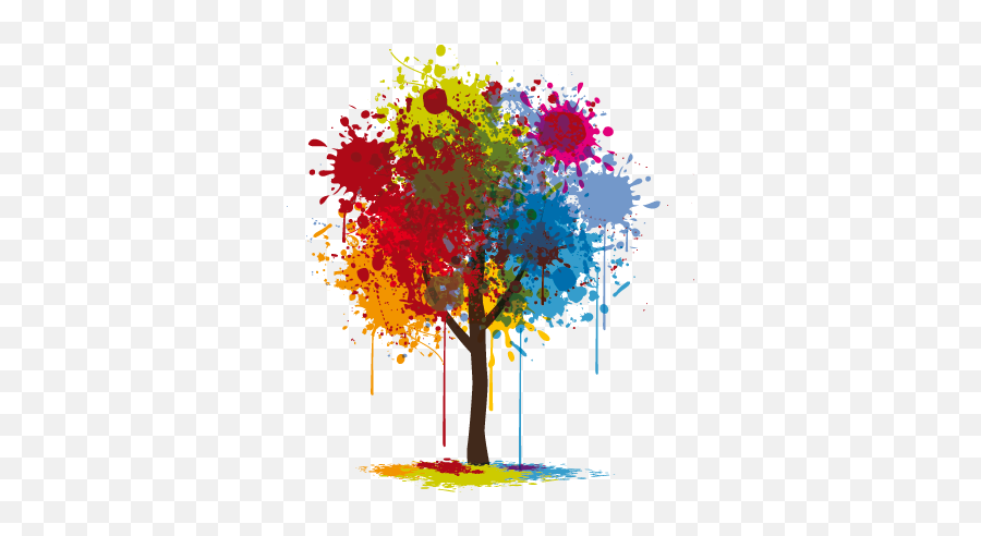 Download Paint Splash Tree Wall Sticker - Art Graphic Design Png,Tree Graphic Png