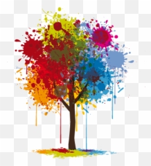 Download Paint Splash Tree Wall Sticker - Art Graphic Design Png
