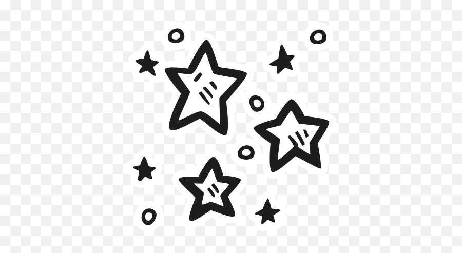Icon Of Space Hand Drawn Black Sticker - Stars Icons Black Png,Star Icon Transparent