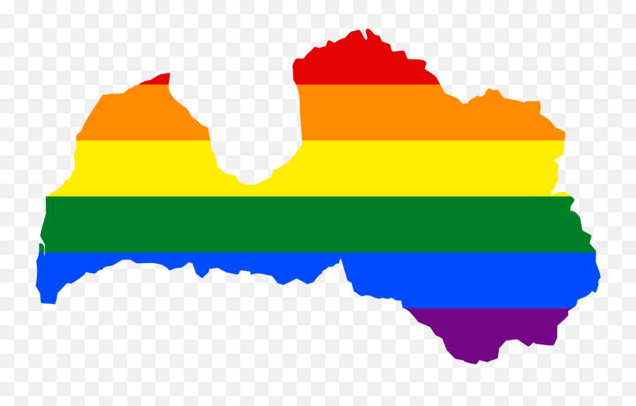 Download Hd Lgbt Flag Map Of Latvia - Latvia Map Simple Latvia Map Silhouette Png,Lgbt Flag Png