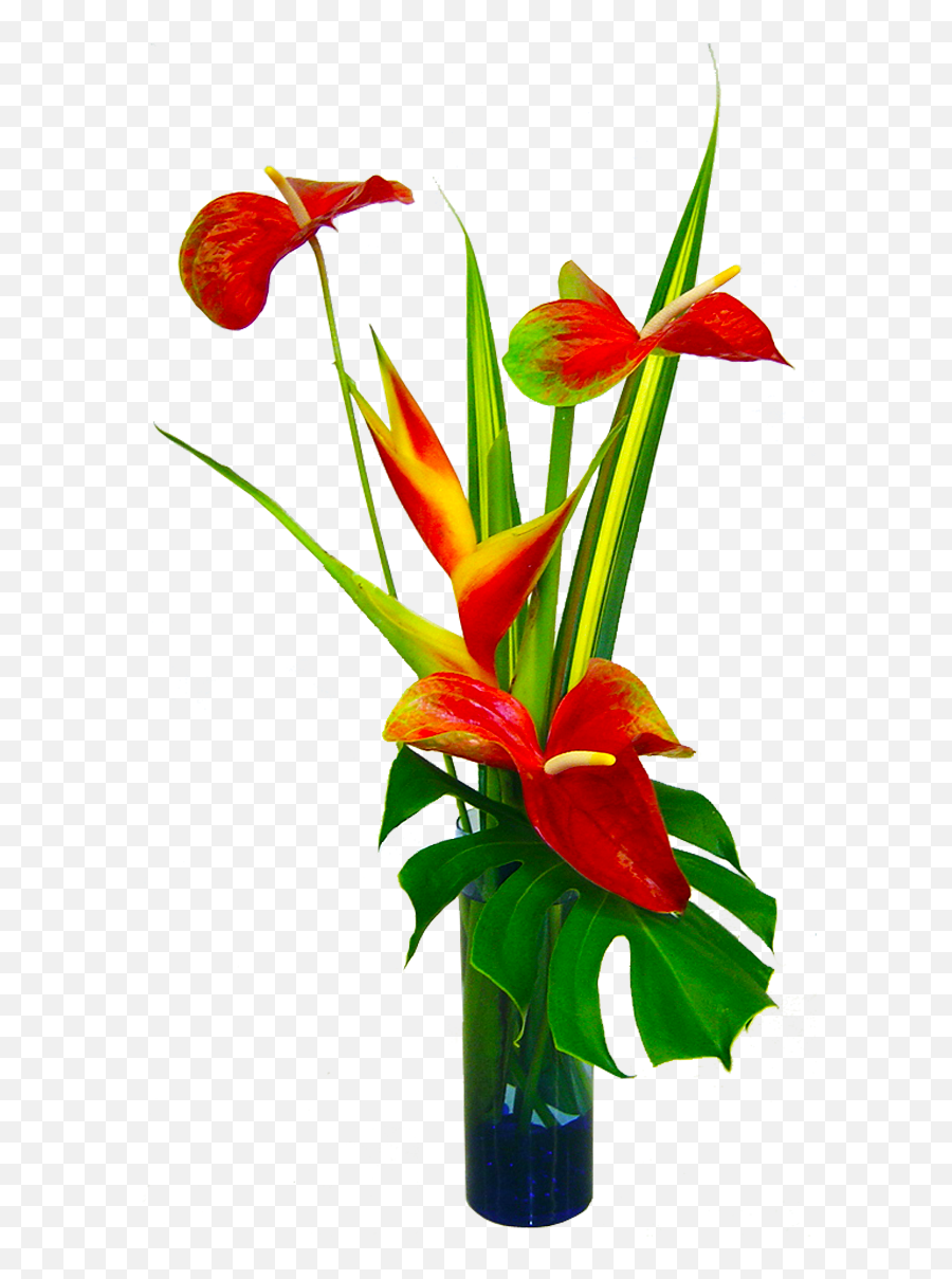 Tropical Silk Flower Arrangements From - Hawaiian Flowers In A Vase Png,Tropical Flower Png