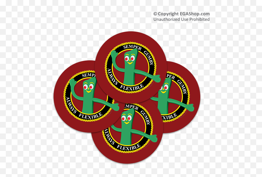 Coaster Set Semper Gumby Sandstone Or Rubber - Semper Gumby Sticker Png,Gumby Png