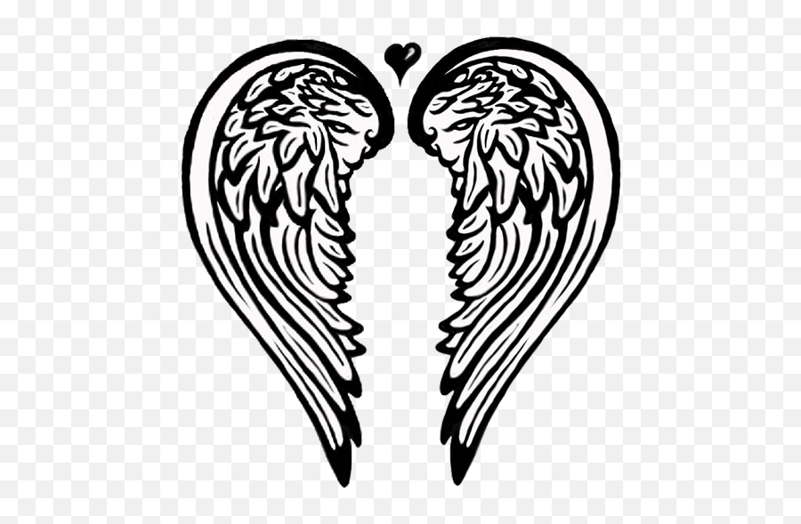 Tribal Angel Wings Tattoo - Angel Wings Clipart Black And White Png,Tribal Tattoo Transparent