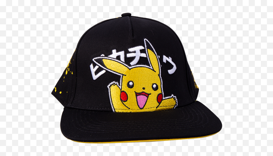 Pokemon - Pikachu Tails Black U0026 Yellow Snapback Cap Baseball Cap Png,Pikachu Logo