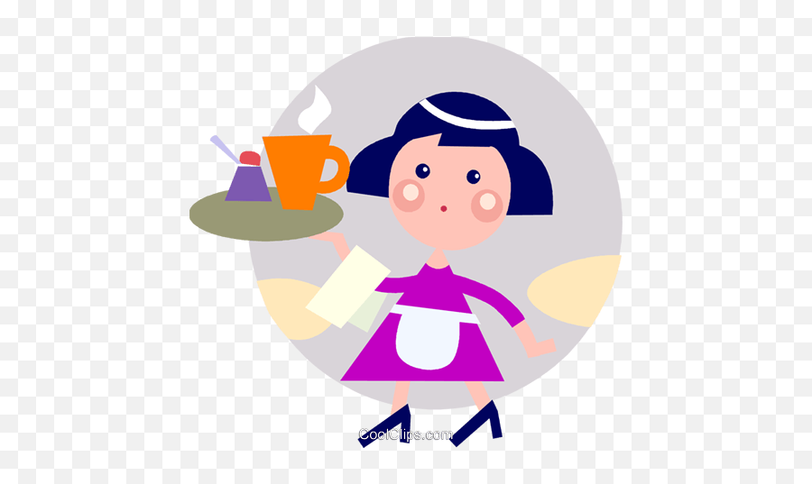 Waitress Serving Coffee Royalty Free Vector Clip Art - Garçonete Png,Waitress Png