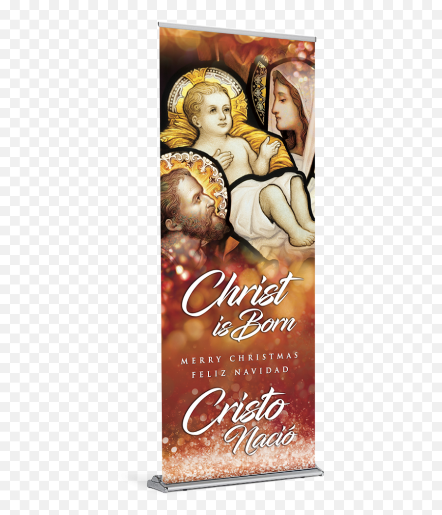 Download Hd Christmas Banner - Holy Family Baby Jesus Glass Painting Png,Merry Christmas Banner Png