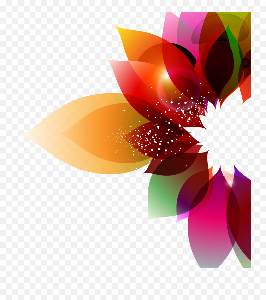 Color Flower Abstract Art Floral Design - Abstract Flower Vector Png,Floral Background Png