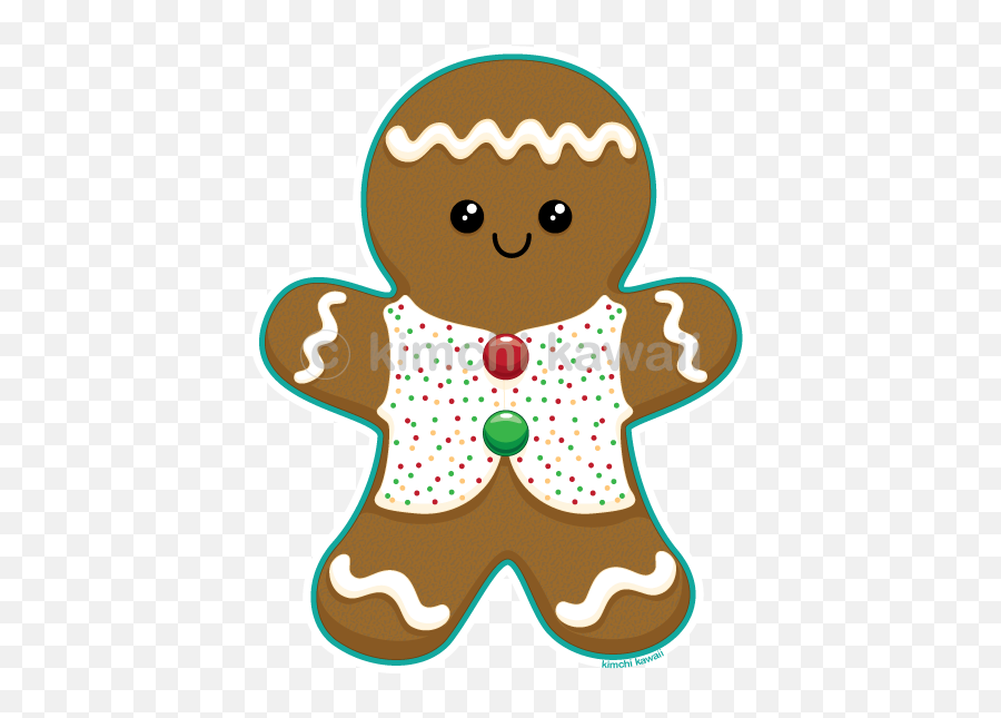 Gingerbread Man Png - Galleta De Jengibre Kawaii,Gingerbread Man Transparent