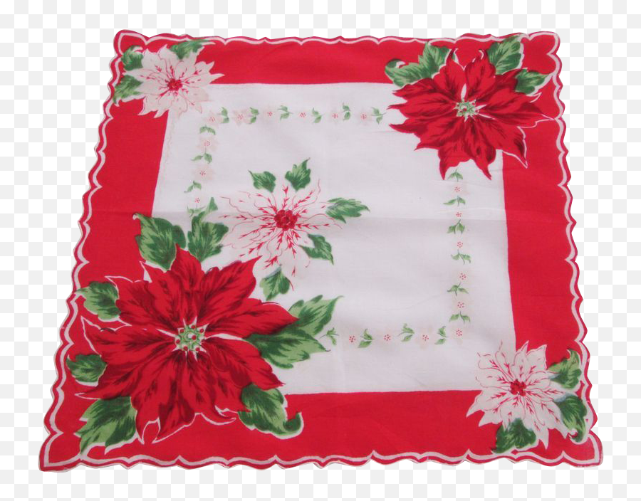 Download Hd Christmas Poinsettia Hanky Hankie Http - Decorative Png,Poinsettia Transparent Background