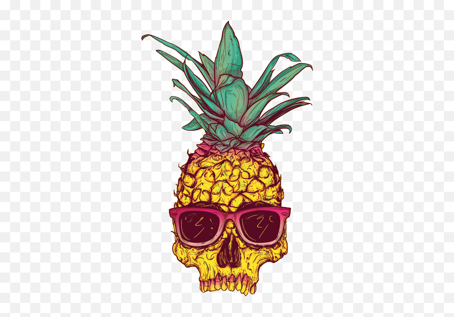Free Download Transparent Pineapple Tumblr 500x713 For - Cool Pineapple Skull Png,Pineapple Transparent