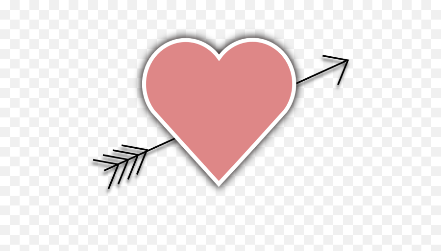 Heart Arrow Love - Valentine Heart With Arrow Png,Love Arrow Png