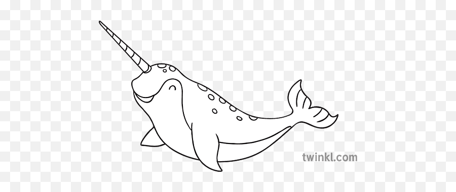 Narwhal Colouring Page Sea Animal Parents Ks1 Black And - Fish Png,Narwhal Icon