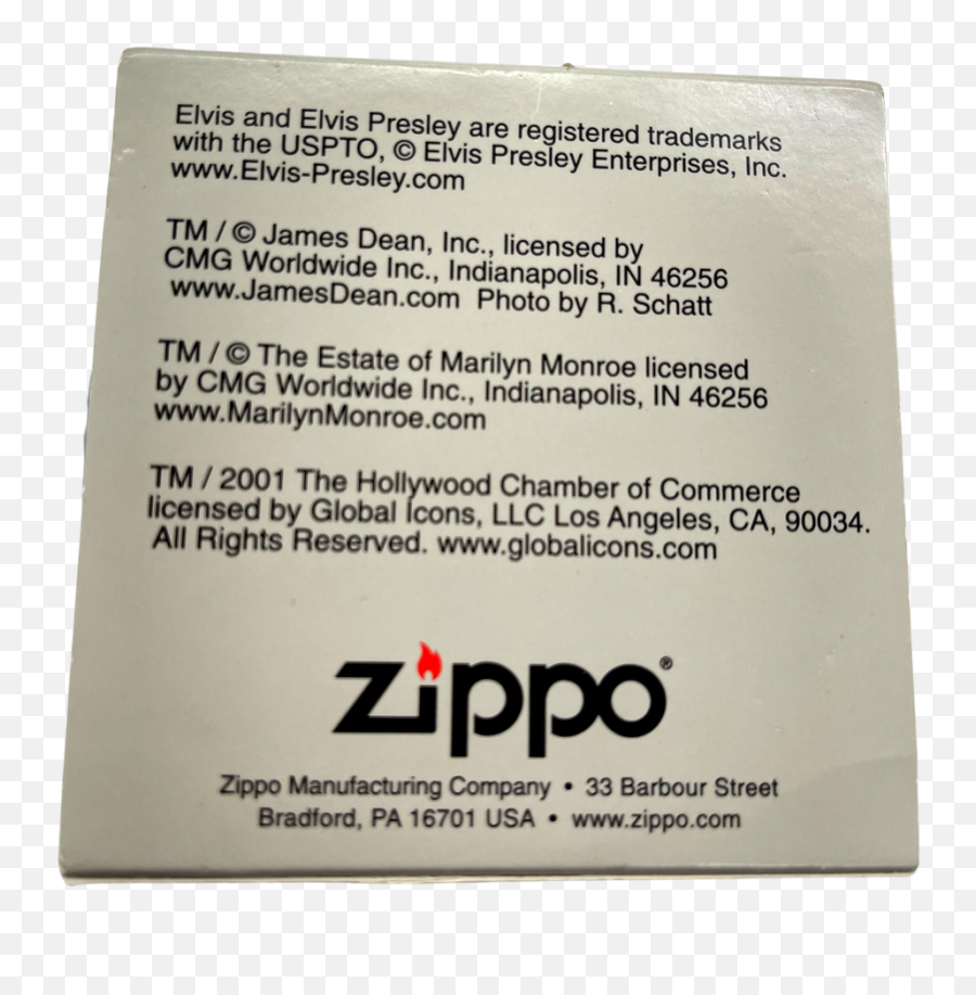 Rare Zippo Stars Of Hollywood Elvis Lighter - Dot Png,Elvis Icon