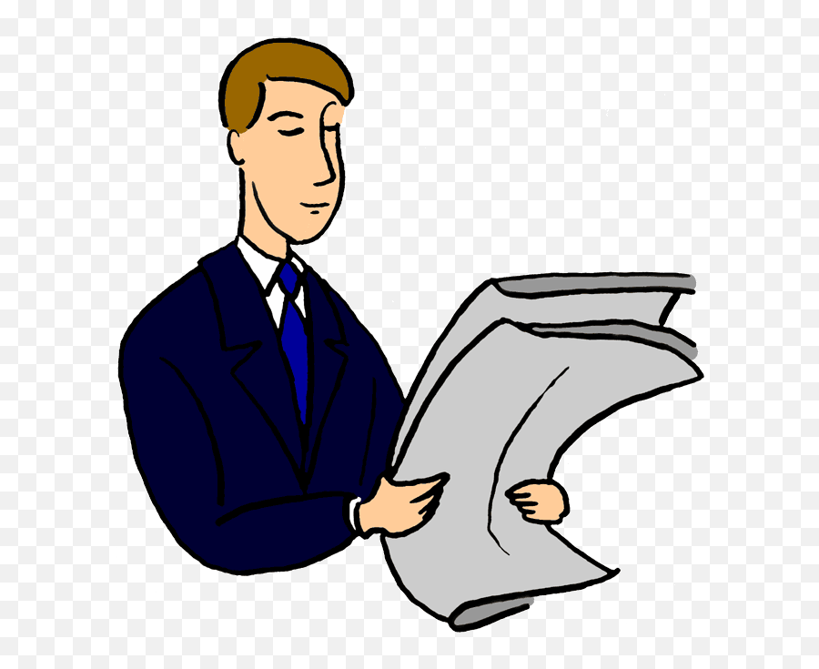 Reading Newspaper Clipart Png - Animated Man Reading Newspaper,Newspaper Clipart Png