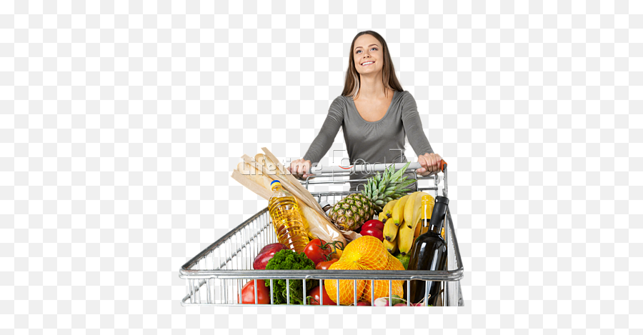 Grocery Shopping Cart Png Image - Woman Shopping Cart Png,Grocery Png