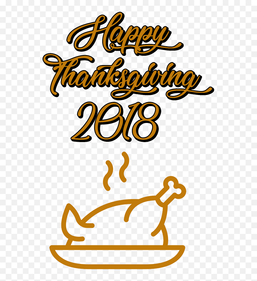 Happy Thanksgiving 2018 Smoking Turkey Transparent Png - Baked Chicken Clip Art Black And White,Turkey Transparent Background
