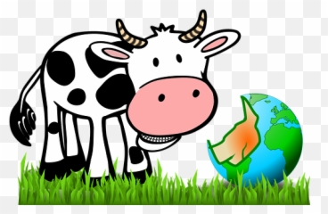 Cow Eating Earth World Funny Cartoon Comic - Face All Cows Chickfila Cow Clipart Png,Cartoon Grass Transparent