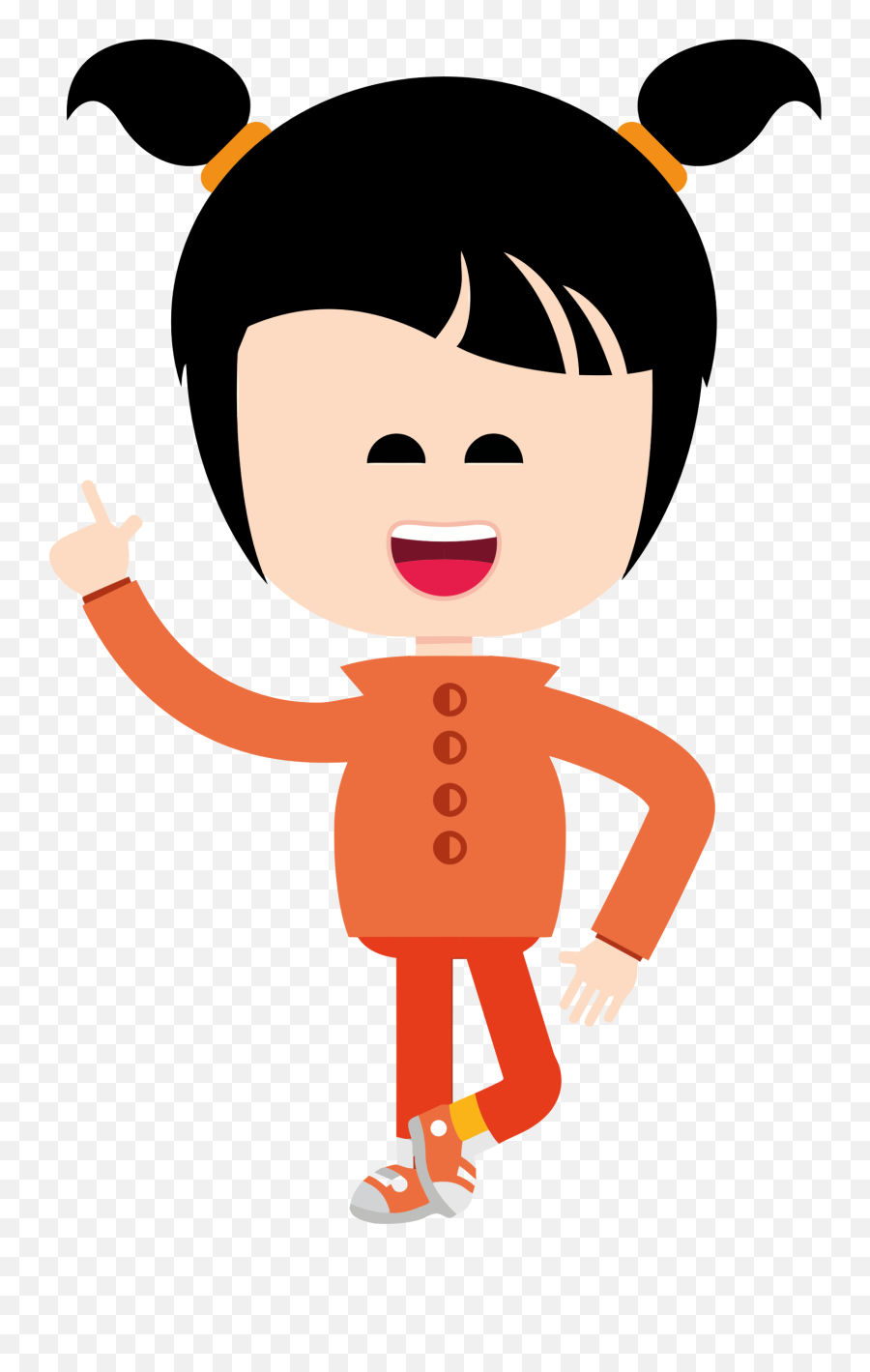 Clip Art Asian Girl - Cartoon Happy Girl Png,Asian Girl Png