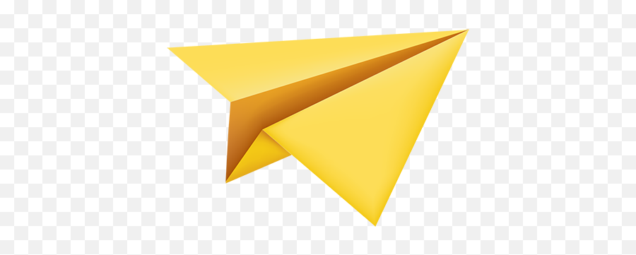 Paper Plane Yellow Origami - Yellow Paper Plane Png,Paper Airplane Png