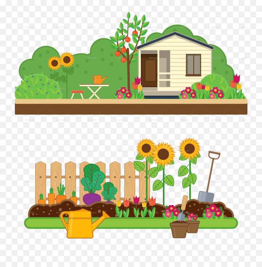 Library Of House Garden Png Free - Vegetable Garden Garden Clipart,Gardening Png