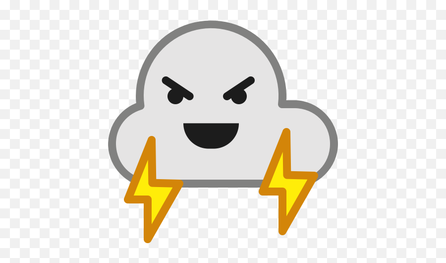 Angry Cloud Emoticon Smiley Thunder - Cloud Icon Png Angry,Thunder Cloud Png